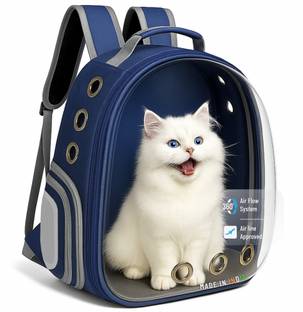 Buraq Astronaut Space Transparent Pet Carrier - Pet Bag for Travel | Hiking NAVY BLUE Backpack Pet Carrier