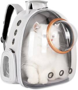 FAB TECH Pet Transparent Cat Carrier Backpack Dog Kitty Breathable Carriers | Dog Carrier BLACK Backpack Pet Carrier