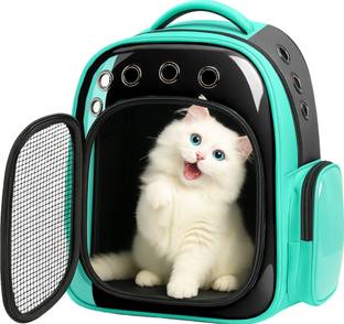 Buraq Clear See-Through Pet Carrier Backpack for Travel Green Backpack Pet Carrier