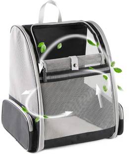 HASTHIP Breathable Design Cat Bag Carrier Backpack for Hot Weath Black Backpack Pet Carrier