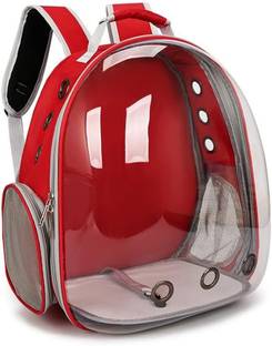 Plushmate Red, Grey Backpack Pet Carrier