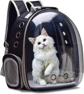 Berq Portable Astronaut Space Capsule Transparent Breathable Pet Bag for Travel Black Backpack Pet Carrier