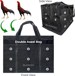 BLANKED BLANKED Canvas Double Aseel Bags – durable, lightweight, and breathable Black Basket Pet Carrier