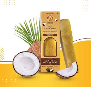 Dogsee Chew Single Coconut Bar|100% Natural Himalayan Vegetarian Yak Chew| Chew Sticks-70g Coconut Dog Chew