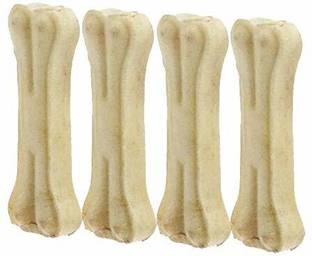 Petfun 5 Inches Rawhide Pressed Flavor Dog Calcium Treat Bones for Puppy Chicken Dog Chew
