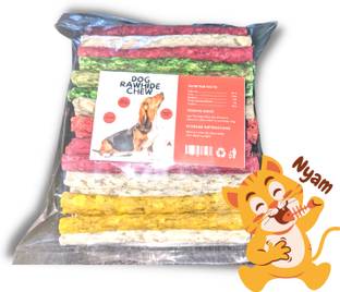VJOY Pet Products Rawhide Long Lasting Chew Multi Flavor Munchy Sticks Chicken, Vegetable, Mutton, Rice Dog Chew