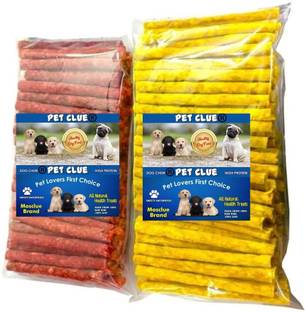 Pet Clue Munchy Twisted & Healthy Chew Stick Chicken (500 Gm), Mutton (500 Gm) Dog Treat Chicken, Mutton Dog Chew