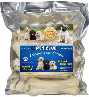Pet Clue Dog 4 Inch Pack of 5 Pet Food Calcium Treat Bone & Twisted Chicken Dog Chew Chicken Dog Chew