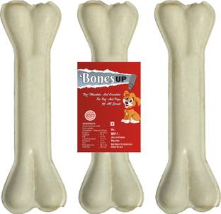 Bones UP Dog Chew Bone 8 inch - 3 Pc Pack, Bones for Dogs, Dog Snacks Mutton Dog Chew