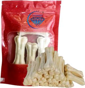 Nitishree Premium Quality 3" Dog Pet Food Calcium Treat Press Bone - 7 pic Chicken, Milk Dog Chew
