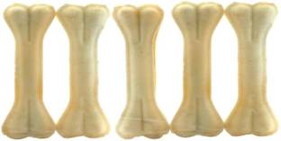Petfun 4 Inches Rawhide Pressed Flavor Dog Calcium Treat Bones for Puppy Chicken Dog Chew