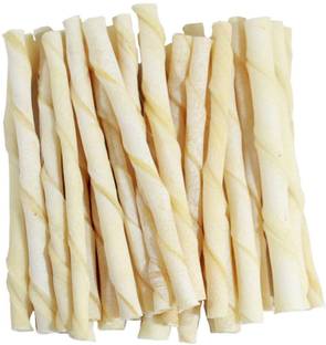 Petfun Raw Hide Twisted Calcium Chew Sticks for New Born, Young & Adult, 250g Chicken Dog Chew