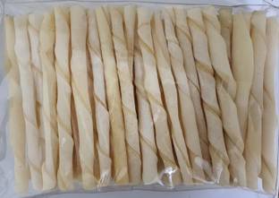 BRANDON Spiral Munchy Rawhide Dental Sticks Munchy Dog Chew (25 Sticks) Milk Dog Chew