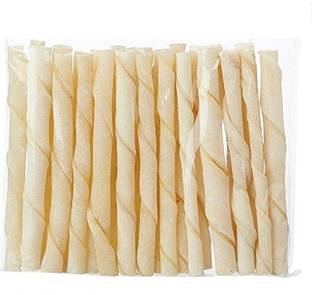 PSK PET MART Dog Chew White Twisted Sticks (Dog Chew Pack of 500GM) Chicken Dog Chew