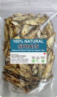 MS PET HOUSE Fish Sprats Dog Treats & Cat Snack 500 Grams Natural Air-Dried Fish Fish Cat Chew