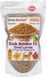 Grow Basket Dried Black Soldier Fly Larvae 100% Natural Dried Premium Aquarium Fish Food Fish Fish Chew