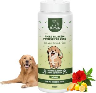 Unitailz Flea & Ticks Neem Dog Powder for Golden Retriever Dog | Anti-Itching, 100 ml Pet Coat Cleanser