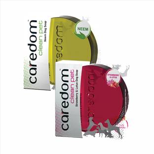 Caredom Combo Offer - Neem Dog Soap & Strawberry Dog Soap Pack of 2 (75 g * 2 Nos) 0 ml Pet Coat Cleanser