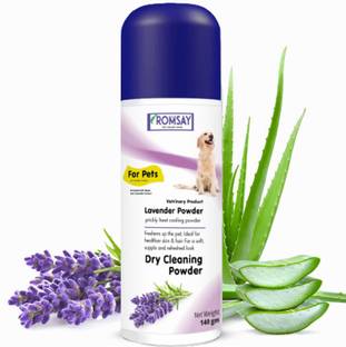 ROMSAY Lavender Powder For Pets Prickly Heat Cooling & Dry Cleaning Powder 140 ml Pet Coat Cleanser