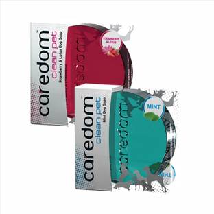Caredom Combo Offer - Strawberry Dog Soap & Mint Dog Soap | Pack of 2 | 75 g * 2 Nos 0 ml Pet Coat Cleanser