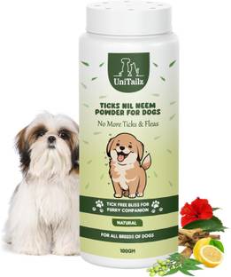 Unitailz Flea & Ticks Neem Dog Powder for Shih Tzu Dog & Puppy | Anti-Itching, 100 ml Pet Coat Cleanser