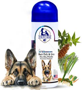 THE PET MOM Anti-Tick, Lice, Flea Dog Powder for German Shepherd –Coat No Rinse Anti-Itching 100 ml Pet Coat Cleanser