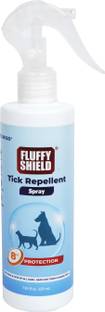 FluffyShield Tick Repellent Spray with Citronella Oil, Removes Ticks, Fleas, Mosquitoes 225 ml Pet Coat Cleanser