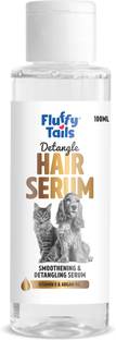 FluffyTails Dog Hair Serum | Ultra Smoothening & Gloss ,Infused With Keratin & Argan Oil 100 ml Pet Coat Cleanser