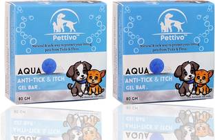 Pettivo Anti-Tick & Flea Gel Bar 80 Gm(Pack of 2) 160 ml Pet Coat Cleanser