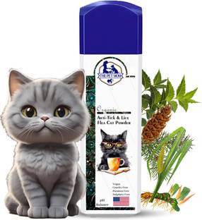 THE PET MOM Anti-Tick Lice, Flea Cat Powder for Soft/Conditioned Coat No Rinse Anti-Itching 100 ml Pet Coat Cleanser