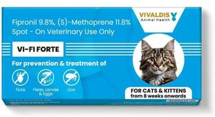 VIVALDIS Spot On for Cats, Monthly Preventive Treatment for Ticks & Fleas_Cats & Kittens 0.5 ml Pet Coat Cleanser