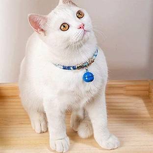 Pet Guard Japanese Style Cat Collar, Kimono Style Cat Collar with Bell, Dog & Cat Everyday Collar