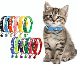 Jayana Enterprise Cat Collars with Bell and Paw Print Collar for Small Dogs,Cats, and Puppies 10mm Bell Dog & Cat Collar Charm