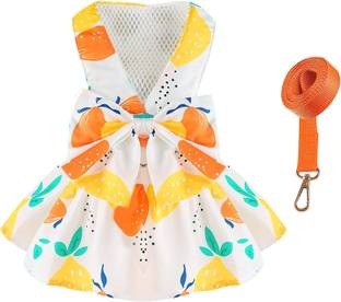 KUTKUT Dog Harness Dress and Leash Set Cute Bowknot Puppy Cat Princess Girl Dress Dog & Cat Harness & Leash