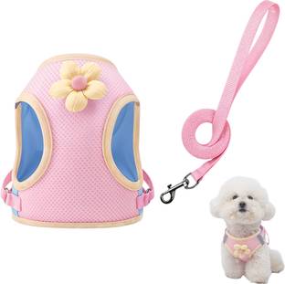 gustave Cat Harness Vest Breathable Pink Leash Swivel Hook Design Cat Harness & Leash