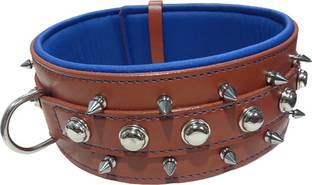 shagul shagul dog leather collar adjustable size 46-56 color black and ten available Dog Show Collar