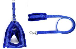 Hundur Store Soft Padded Nylon Dog Harness (0.75 Inch) & Leash Rope Adjustable Neck and Chest Dog & Cat Harness & Leash