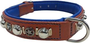 shagul Dog leather collar 1 inch ten color blue padding Dog Everyday Collar