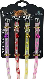 Pet Needs Adjustable Soft Silicon Fluorescent Collar for Small Puppy/Kitten-Fish Pattern Cat Everyday Collar