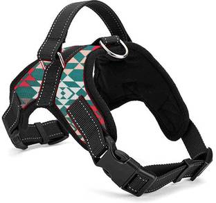 PETSPOPULAR Green Print adjustable Body Belt Rope Combo Dog Harness & Leash