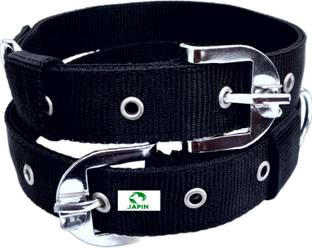 JAPIN Neck Collar Belts for Dog 1.5 inch Collar Belt for Dog -Black (Pack of 2) Dog Everyday Collar