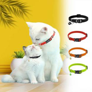 Buraq Perfect 4 Pcs Cat Collar , Solid & Safe Collars for Cats , Adjustable Cat Break Away Collar