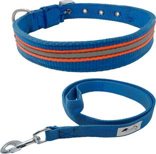 FOREVER99 Dog Collar Pet Security Reflective Nylon Neck Belt Medium Fit Neck 15 to 18 inch Dog & Cat Collar & Leash