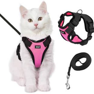Buraq Buraq Cat Harness with Leash for Walking, Outdoor Use (XXS, Pink) Cat Standard Harness