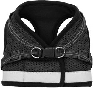 KUBER INDUSTRIES Reflective Dog Harness With Adjustable Leash|XL Size|Quick Release Buckles|Black Dog Harness & Leash