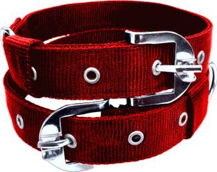 chullbull pet products Neck Collar Belts for Dog 1.25 inch Collar Belt for Dog -Red (Pack of 2) Dog Everyday Collar