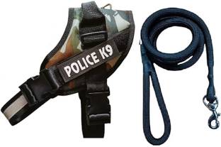 Breedo Dog K9 Police Harness Body Belt Padded + Premium Quality Rope | Adjustable Strap Dog Standard Harness