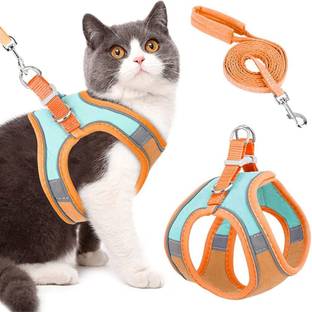 PRETOX Cat Harness with 1.5m Leash, Cat Belt Adjustable Size Breathable Cat Vest Strap Cat Harness & Leash