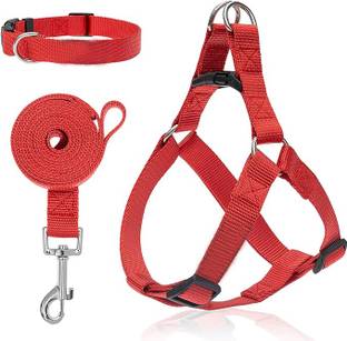 Cocker Nylon Red Harness Combo Dog & Cat Harness & Leash