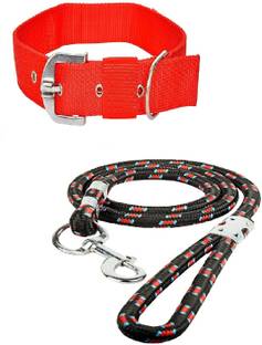 HOUSE OF COMMON Dog Belt Combo Specially for Big Dogs - 1.5 inch Nylon Dog Collar & Leash